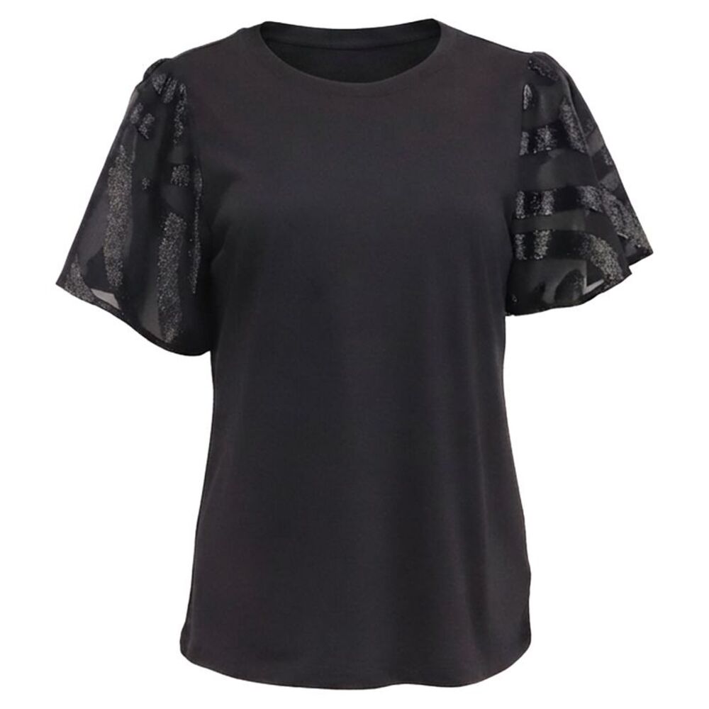 Michael Kors Bell Sleeves Blouse in Black Cotton
